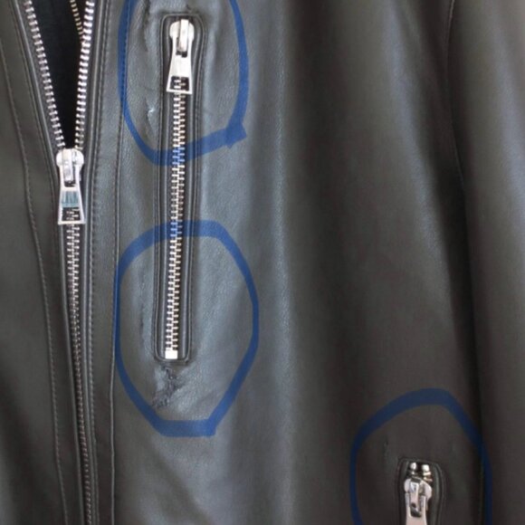 ZARA MAN DOUBLE ZIP LEATHER JACKET W/DETACHABLE HOOD - Picture 11 of 11